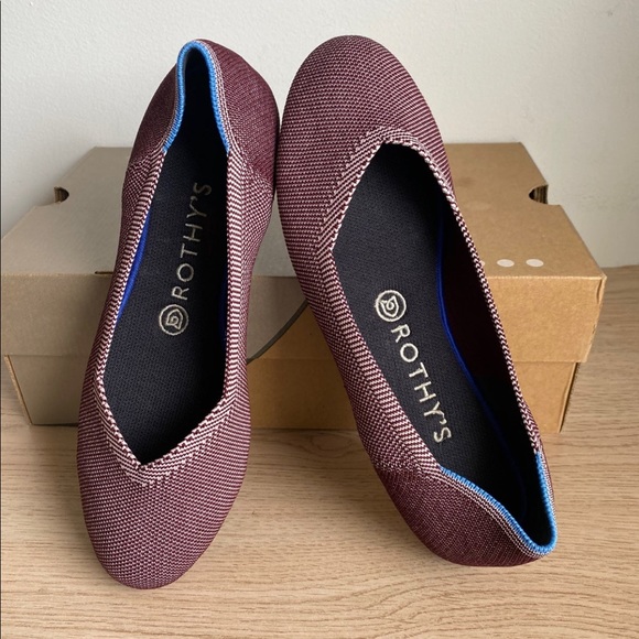 RARE Rothy's Retired birdseye Plum Round Toe flats - W 8.5